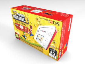 Boîte console 2DS Super Mario Bros 2 Blanc et Rouge, boîte 2DS Super Mario Bros 2 Blanc et Rouge