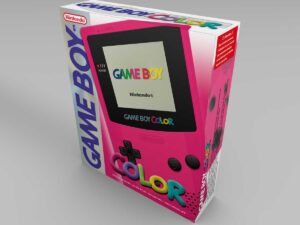 Boîte console Game Boy Color Rose, boîte Game Boy Color Rose
