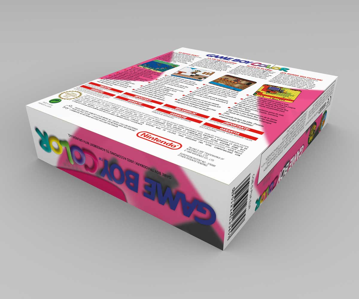 Boîte console Game Boy Color Rose, boîte Game Boy Color Rose