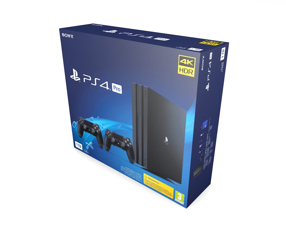 Boîte console PlayStation 4 Pro (2 manettes), boîte PS4 Pro