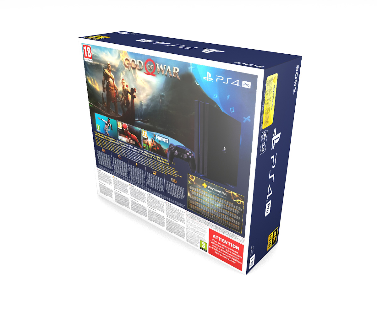 Boîte console PlayStation 4 Pro (2 manettes), boîte PS4 Pro