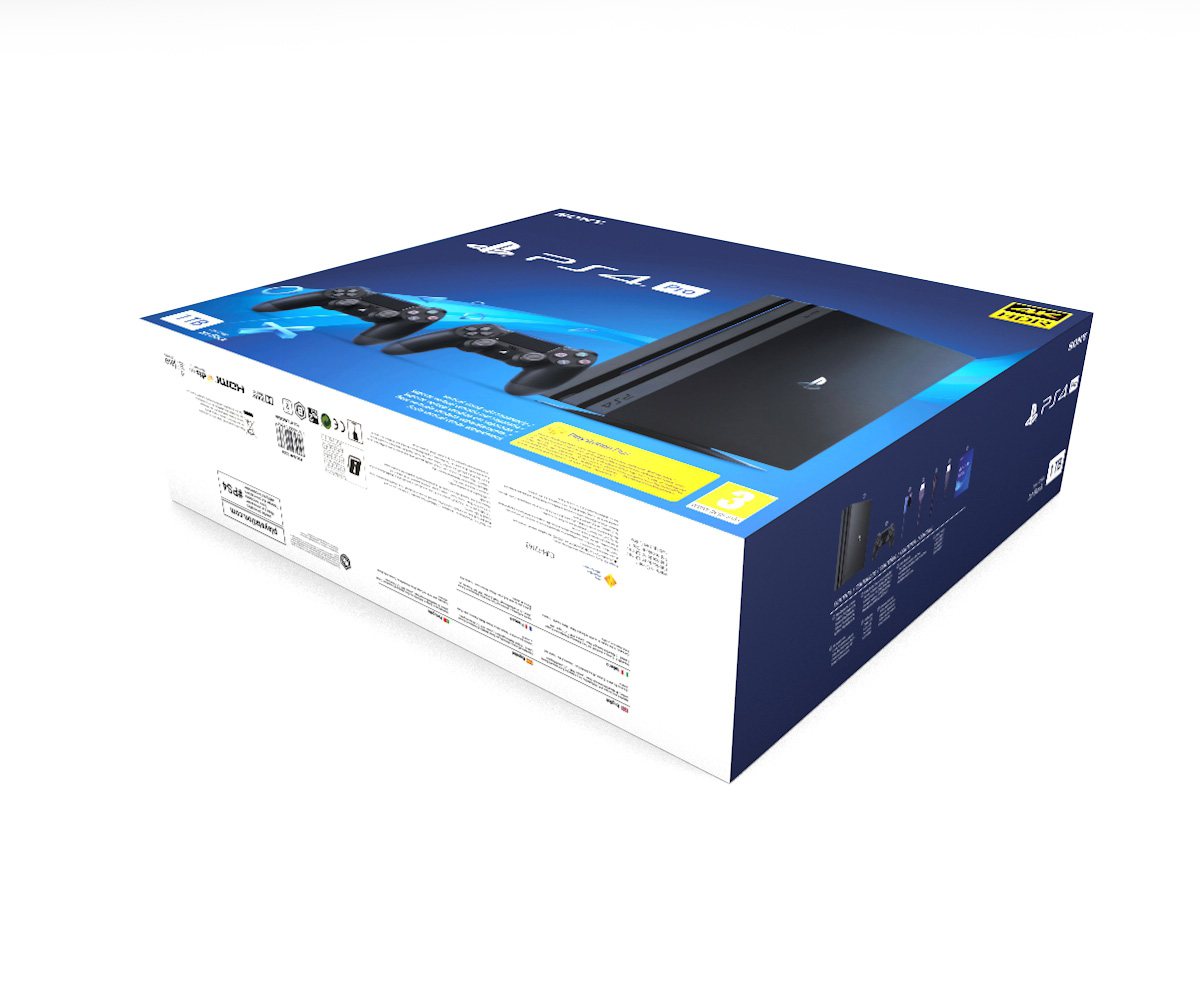 Boîte console PlayStation 4 Pro (2 manettes), boîte PS4 Pro
