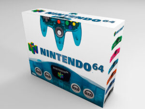 Boîte console Nintendo 64 Ice Blue, boîte Nintendo 64 Ice Blue