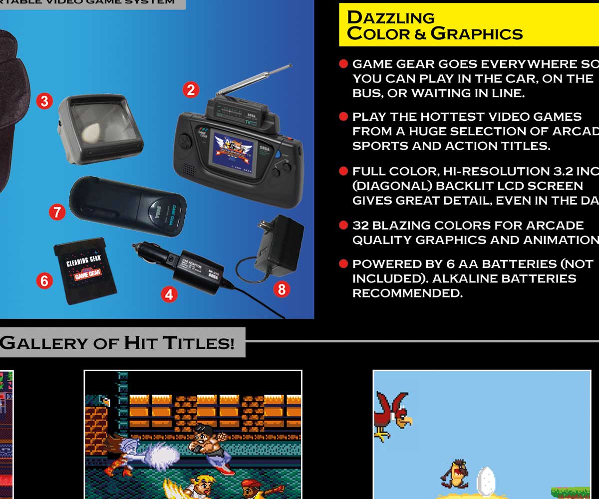 Boîte console Sega Game Gear, boîte Game Gear