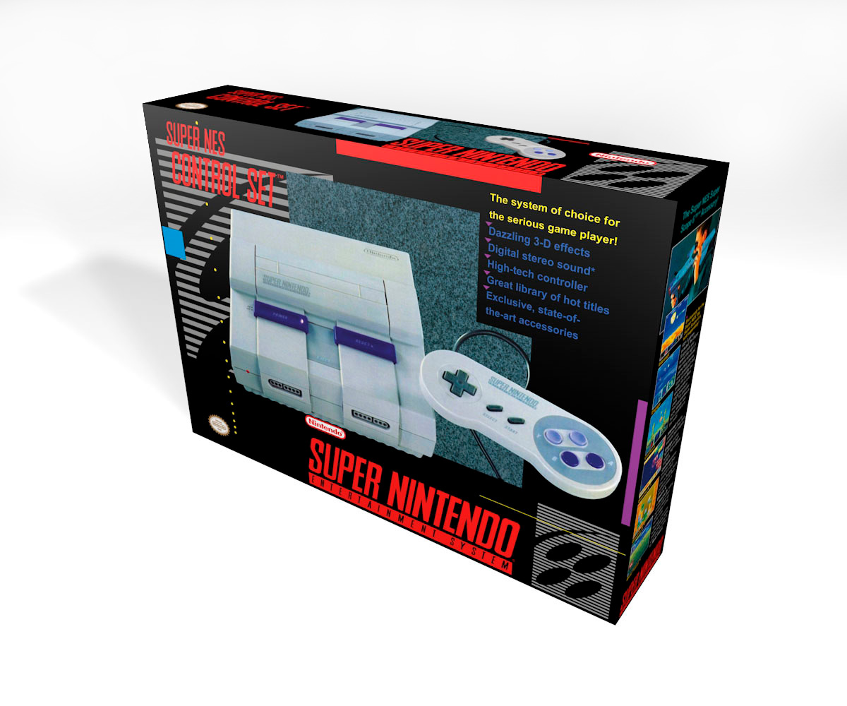 Boîte console Nintendo SNES NTSC (Mod.1), boîte Nintendo SNES NTSC