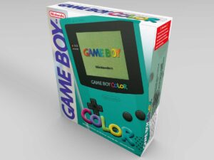 Boîte console Game Boy Color Turquoise, boîte Game Boy Color Turquoise