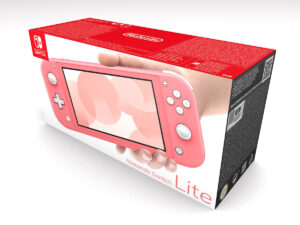 Boîte console Nintendo Switch Lite Corail, boîte Nintendo Switch Lite Corail