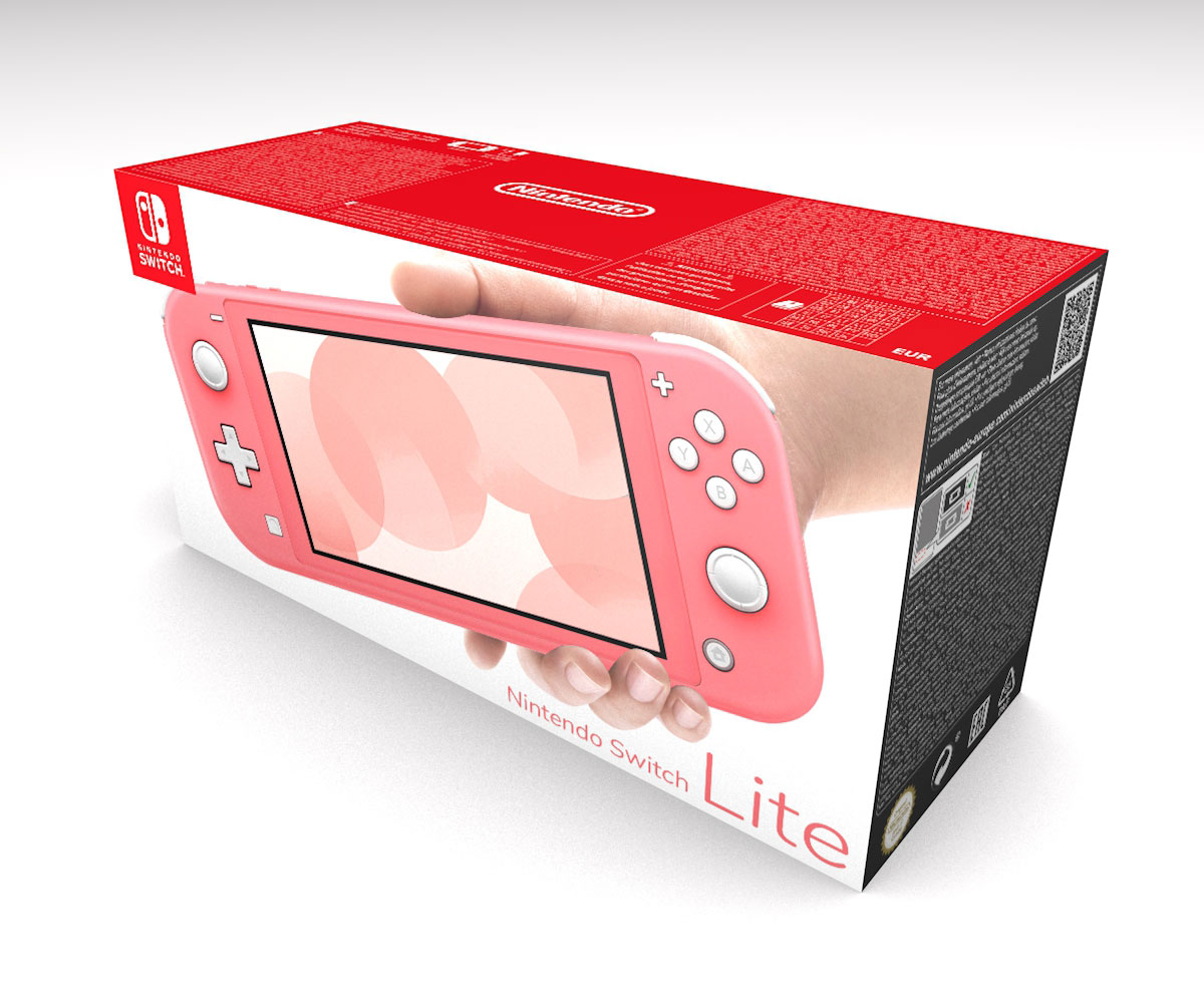 Boîte console Nintendo Switch Lite Corail, boîte Nintendo Switch Lite Corail