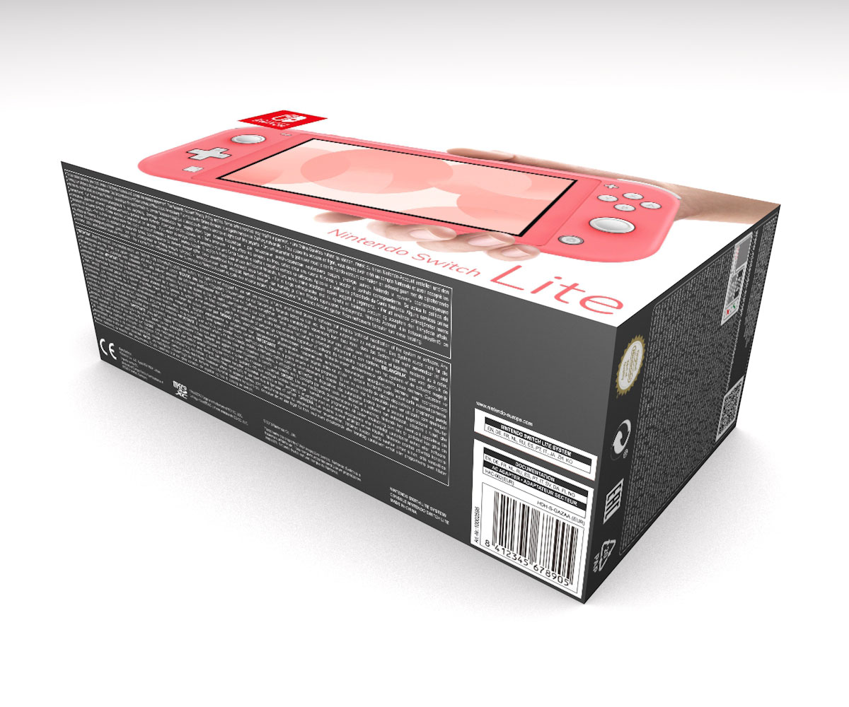 Boîte console Nintendo Switch Lite Corail, boîte Nintendo Switch Lite Corail