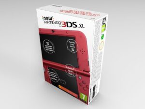 Boîte console Nintendo New 3DS XL Rouge Metallise, boîte Nintendo New 3DS XL Rouge Metallise