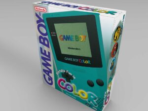 Boîte console Game Boy Color Turquoise NTSC, boîte Game Boy Color Turquoise NTSC