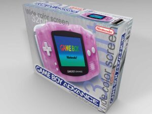 Boîte console Game Boy Advance Rose Transparent, boîte Game Boy Advance Rose Transparent