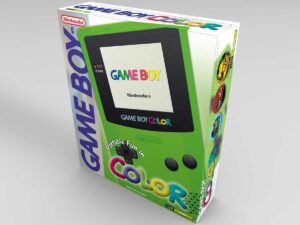 Boîte console Game Boy Color Kiwi NTSC, boîte Game Boy Color Kiwi NTSC