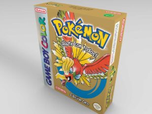 Boîte console Game Boy Color Pokémon Gold ES, boîte Game Boy Color Pokémon Gold ES
