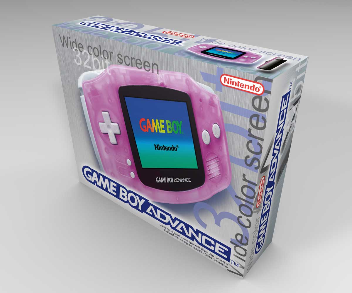 Boîte console Game Boy Advance Rose Transparent, boîte Game Boy Advance Rose Transparent