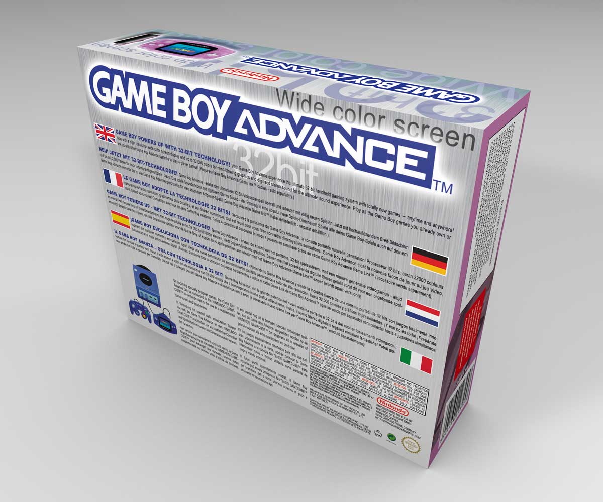 Boîte console Game Boy Advance Rose Transparent, boîte Game Boy Advance Rose Transparent