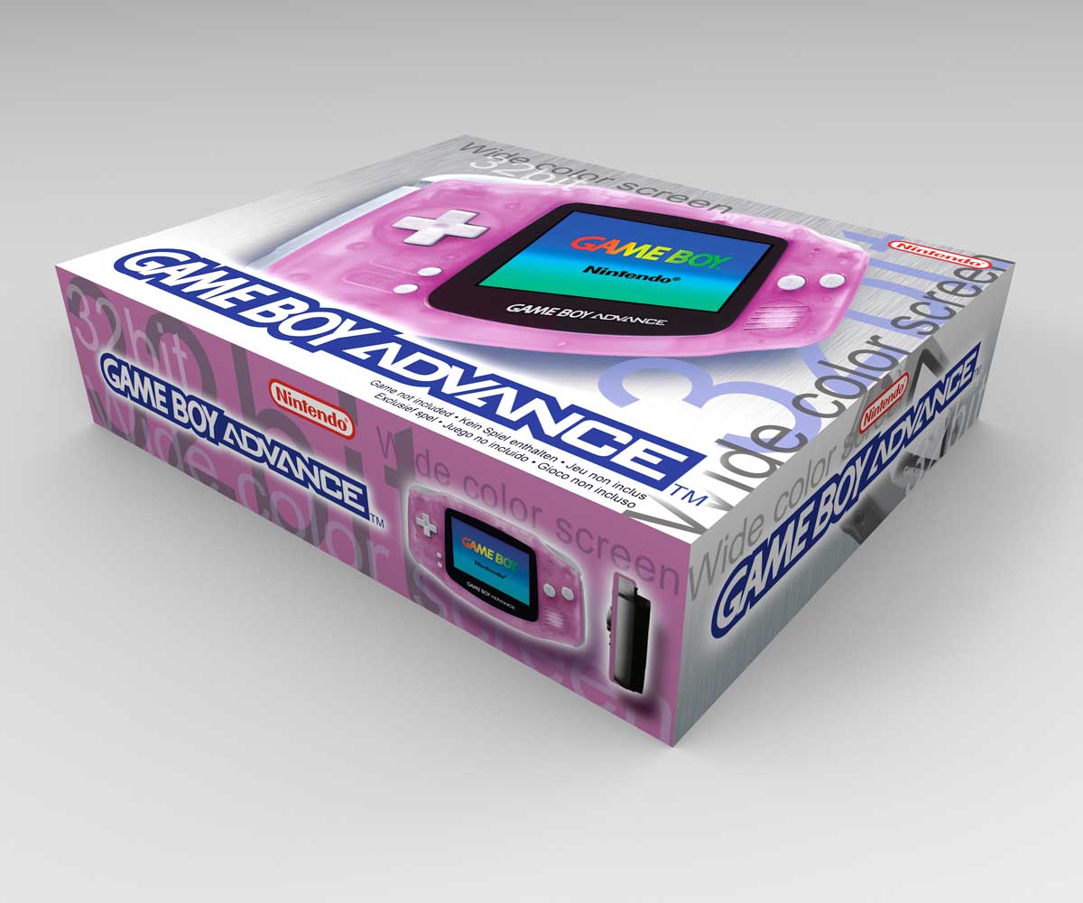 Boîte console Game Boy Advance Rose Transparent, boîte Game Boy Advance Rose Transparent