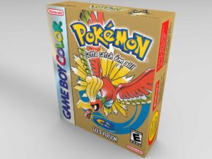 Boîte console Game Boy Color Pokémon Gold NTSC, boîte Game Boy Color Pokémon Gold NTSC