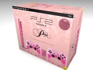 Boîte console PlayStation 2 Slim Pink UK, boîte PS2 Slim Pink