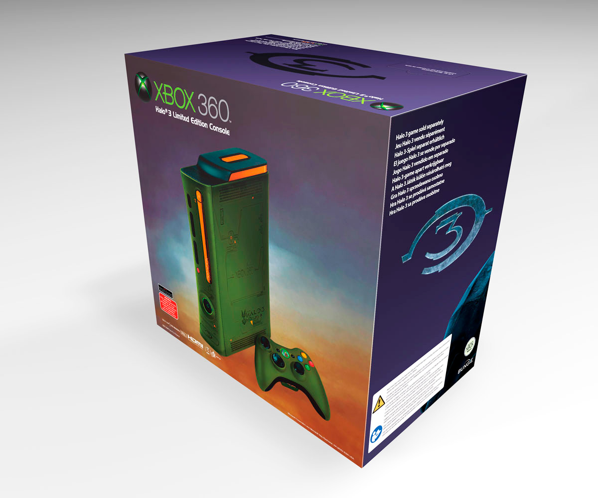 Boîte console Xbox 360 Halo 3 PAL, boîte Xbox 360 Halo 3