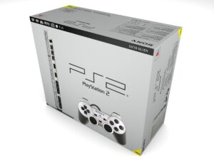 Boîte console PlayStation 2 Slim Silver EUR, boîte PS2 Slim Silver