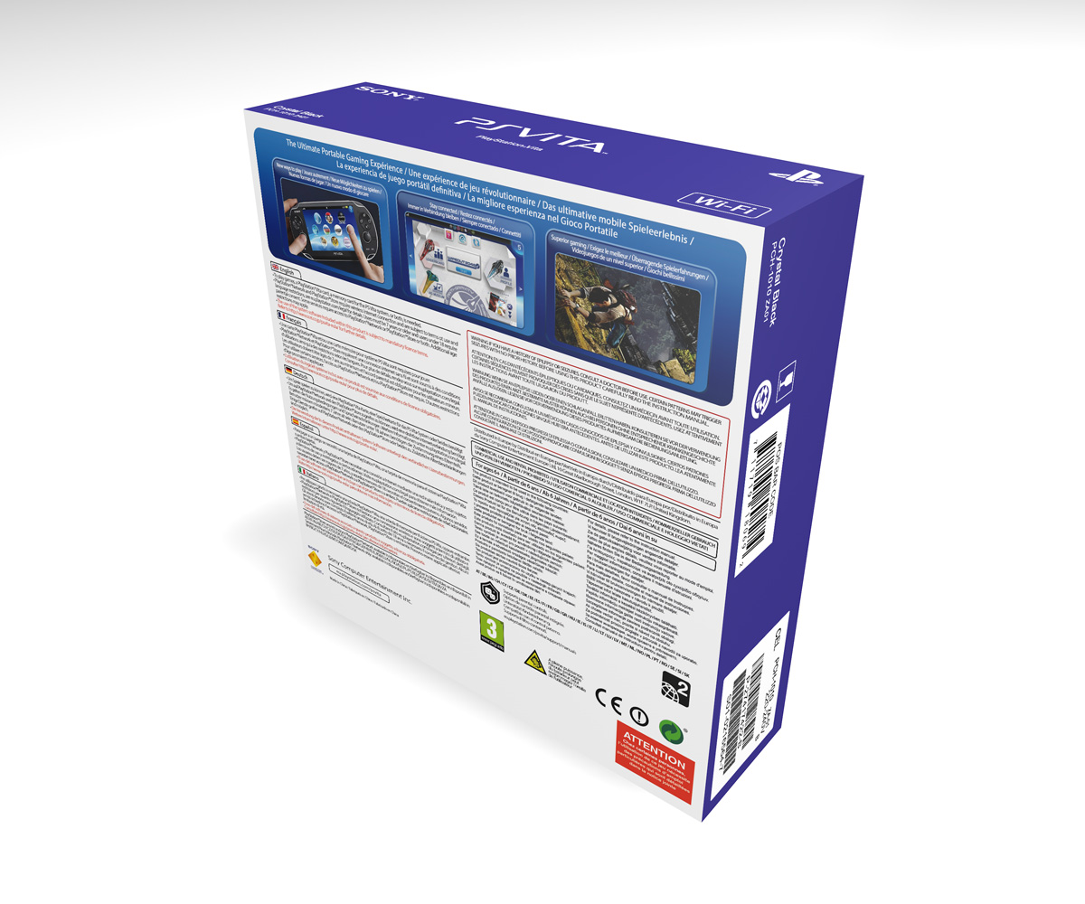 Boîte console PS Vita Crystal Black 1010, boîte PS Vita Crystal Black