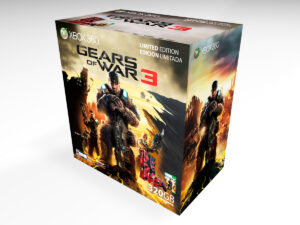 Boîte console Xbox 360 S Gears of War 3 320GB, boîte Xbox 360 S Gears of War 3