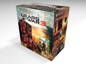 Boîte console Xbox 360 S Gears of War 3 320GB, boîte Xbox 360 S Gears of War 3
