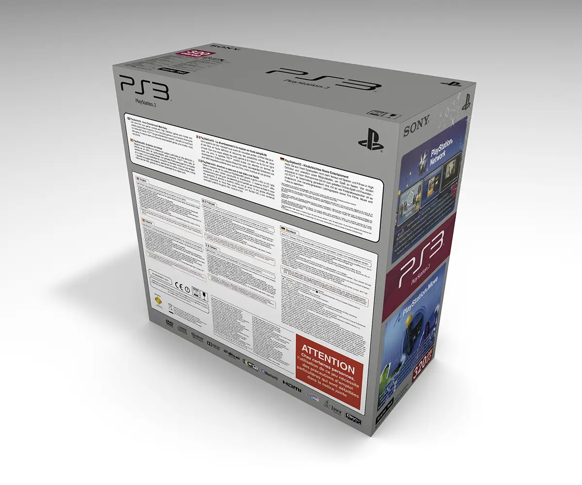 Boîte PlayStation 3 Slim 320GB Rouge