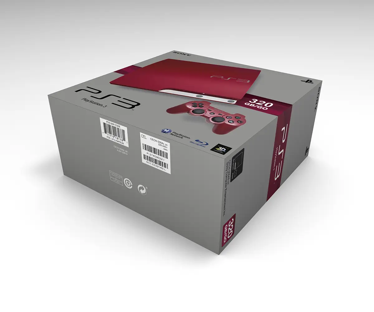 Boîte PlayStation 3 Slim 320GB Rouge